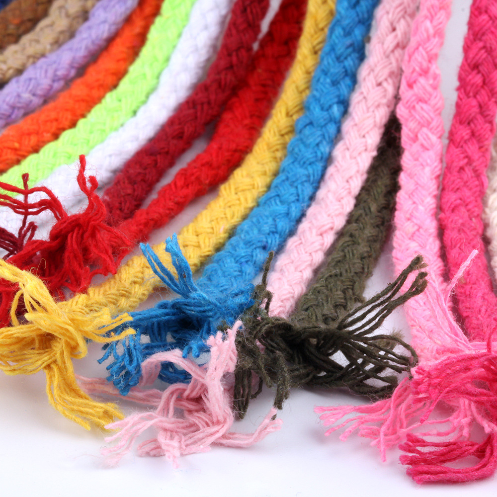 10Yards 5Mm Gekleurde Twisted Cord Touw 100% Katoenen Touw Cords Craft Decoratieve Twisted Diy Handgemaakte Tas Trekkoord Accessoires