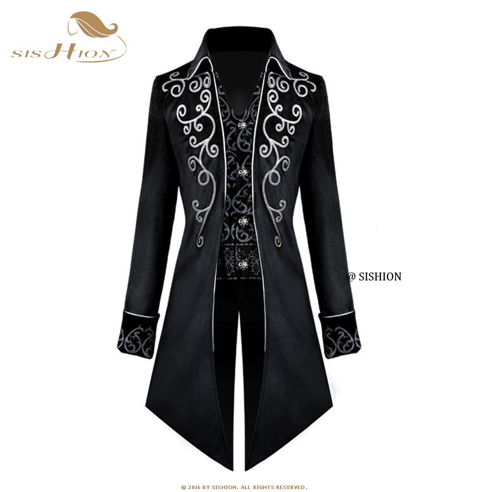 Veste Longue Style Gothique Steampunk - Taille M - Noir - Blazer Médiéval Homme - Neuf Avec étiquettes