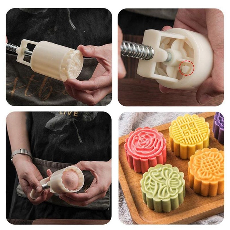 3 sæt kage dessert form sæt med 6 stk frimærker, diy moon kage form, jule kage dekoration presse til bad bomber