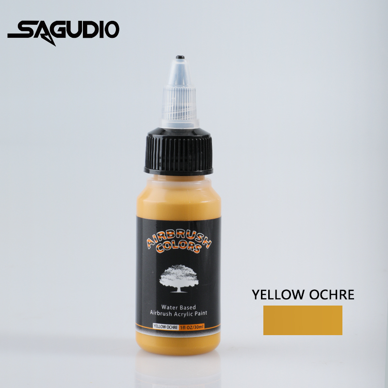 SAGUD Airbrush Paint Ready to Spray Water-Based 24 Matte Colors 30ml Premium Acrylic Paint for Beginners Hobbyist and Artists: Orange
