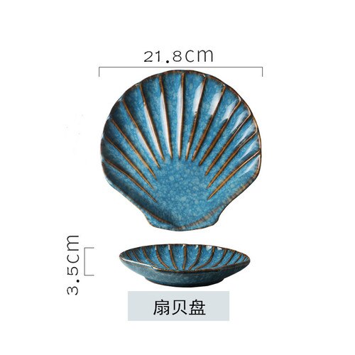 Onregelmatige Keramische Plaat Bloem Bladeren Coquilles Zeester Conch Vis Vorm Decoratieve Servies Diner Platen Gerechten Servies: scallop plate
