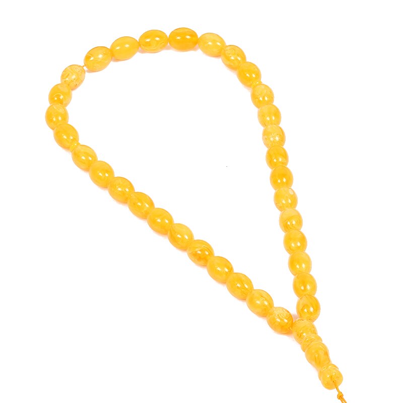 Esb merk gele kleur ovale kralen maat 11*14mm islamitische rozenkrans 33 stuks islamitische tasbih gebedskralen armbanden ia -mr078