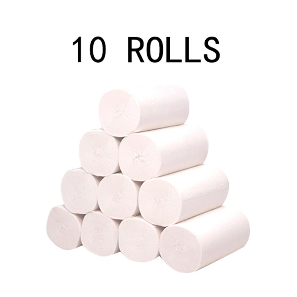 10 rolls Primary color paper bamboo cellulose natural seedless toilet paper Residential home Large bulk yellow toilet paper towe