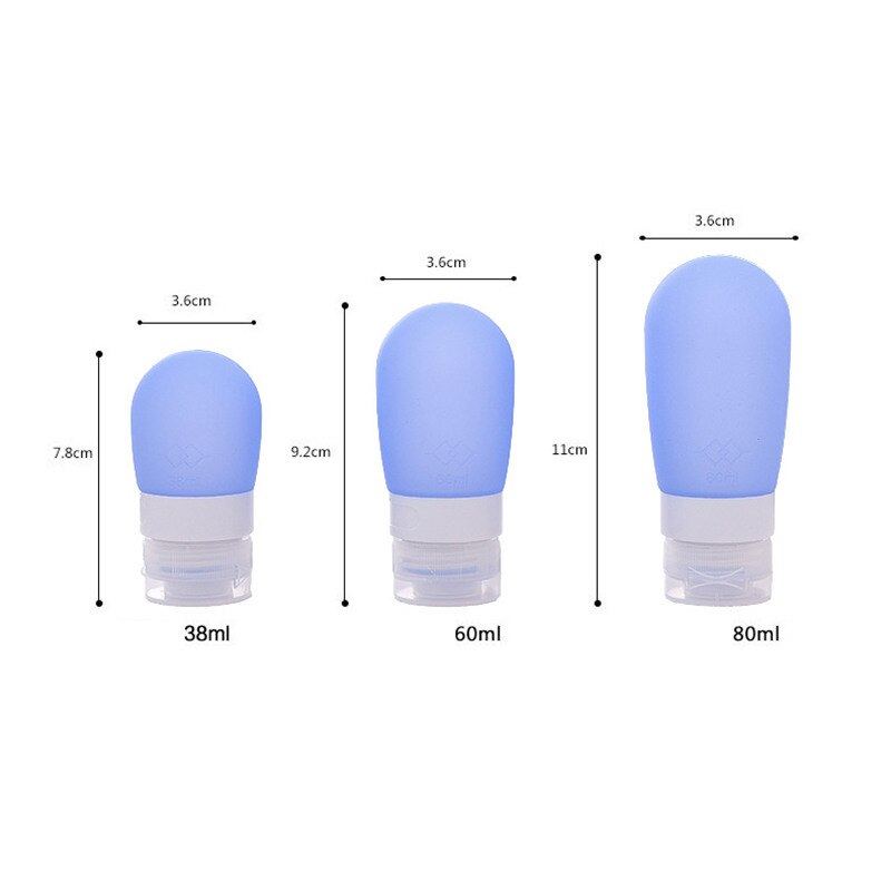 1pc 38ml 60ml 80ml tom silikone rejseemballage presseflaske til lotion shampoo bad små prøvebeholdere