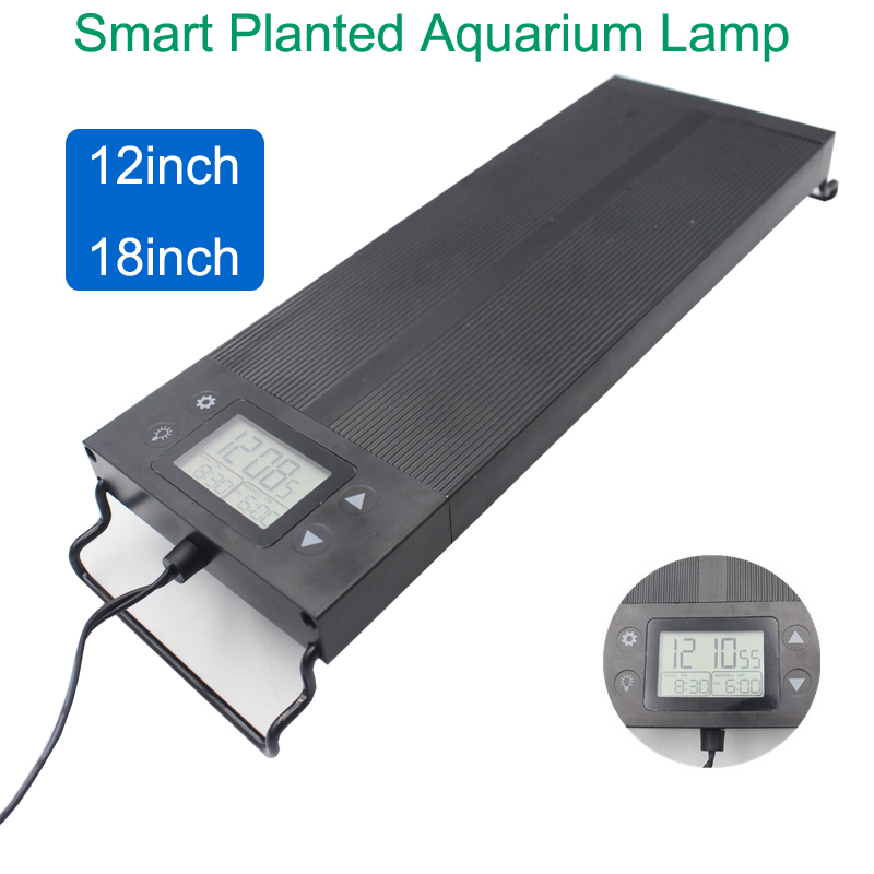 Luz LED inteligente para acuario, lámpara de encendido y apagado automático, temporizador regulable, amanecer y atardecer, impermeable, para 12-24 pulgadas, de fábrica