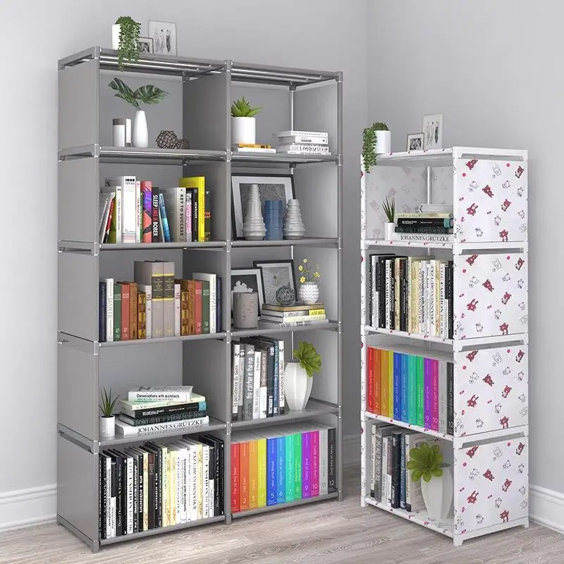Estantería sencilla, estantería de fácil montaje, se puede mover, estante para desechos para niños, muebles para el hogar, estante para libros, soportes para taquillas de almacenamiento