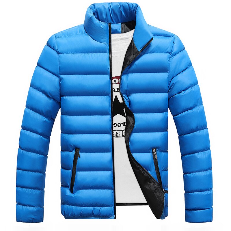 Winter Mannen Jas Casual Heren Jassen Dikke Parka Mannen Uitloper 4XL Jas Mannelijke Kleding: sky blue / 4XL