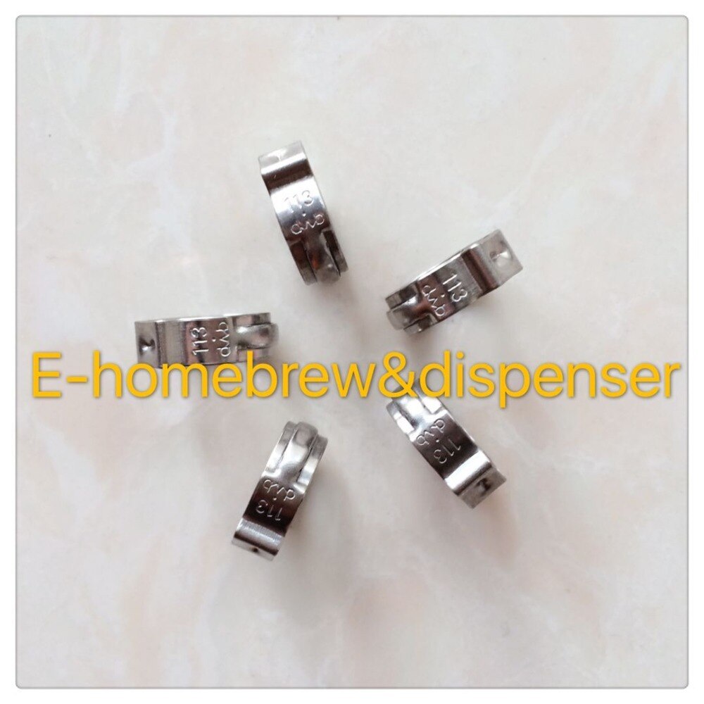 Abrazaderas de manguera de acero inoxidable 304 de , abrazaderas de una sola oreja, abrazadera de oreja continua. Tamaño 11,3mm