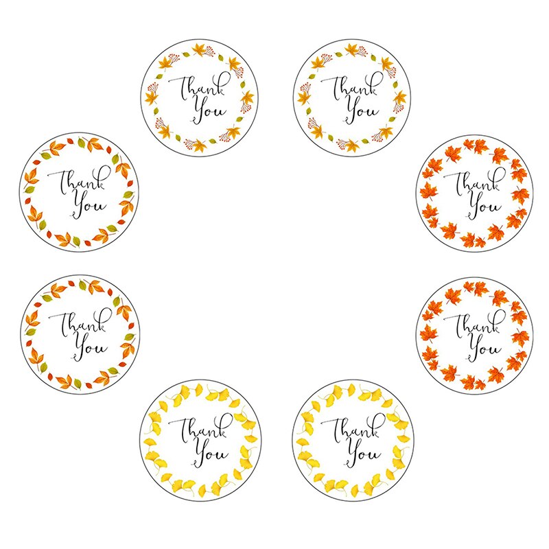 120 stuks /10 vellen bedankstickers herfstbloemen zegellabels rond label voor kerstdecoratie sticker