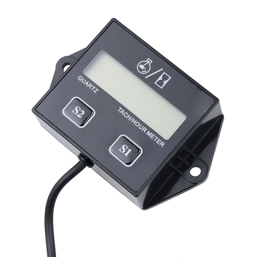 kebidumei LCD Digital Tach Hour Meter Tachometer Gauge Replaceable battery For Generator gasoline engine motorcycle tachometer
