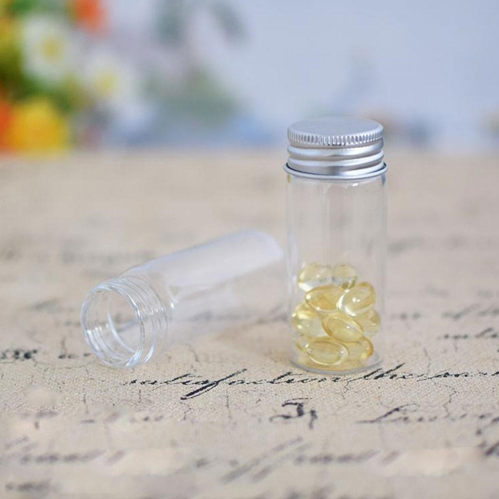 Aluminum Lid Glass Bottle Clear Glass Small Old Hand-made Candy Mouth Color Packaging Medicine Bottle