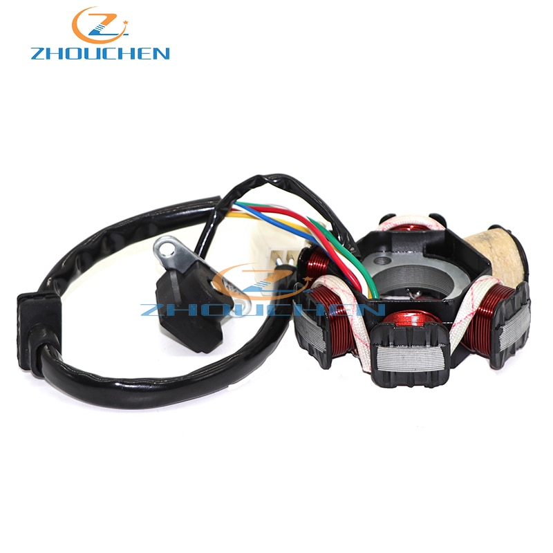 Motorer generator magneto 6- pole 4 pin magneto stator coil fit for 50 cc 90 cc 110 cc atv scooter dirt bike engine parts