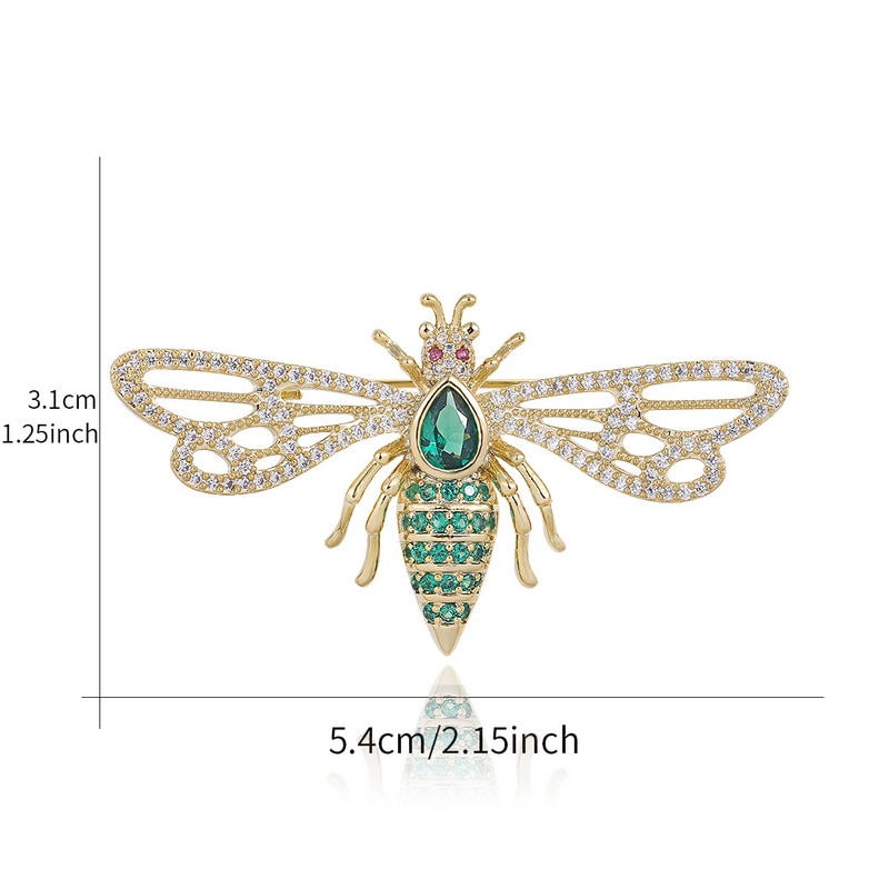 WEIMANJINGDIAN Cubic Zirconia CZ Crystal Insect Bee Brooch Pins for Women