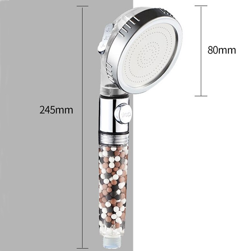 Bathroom 3-Function SPA shower head with switch on/off button high Pressure Anion Filter Bath Head Water Saving Shower
