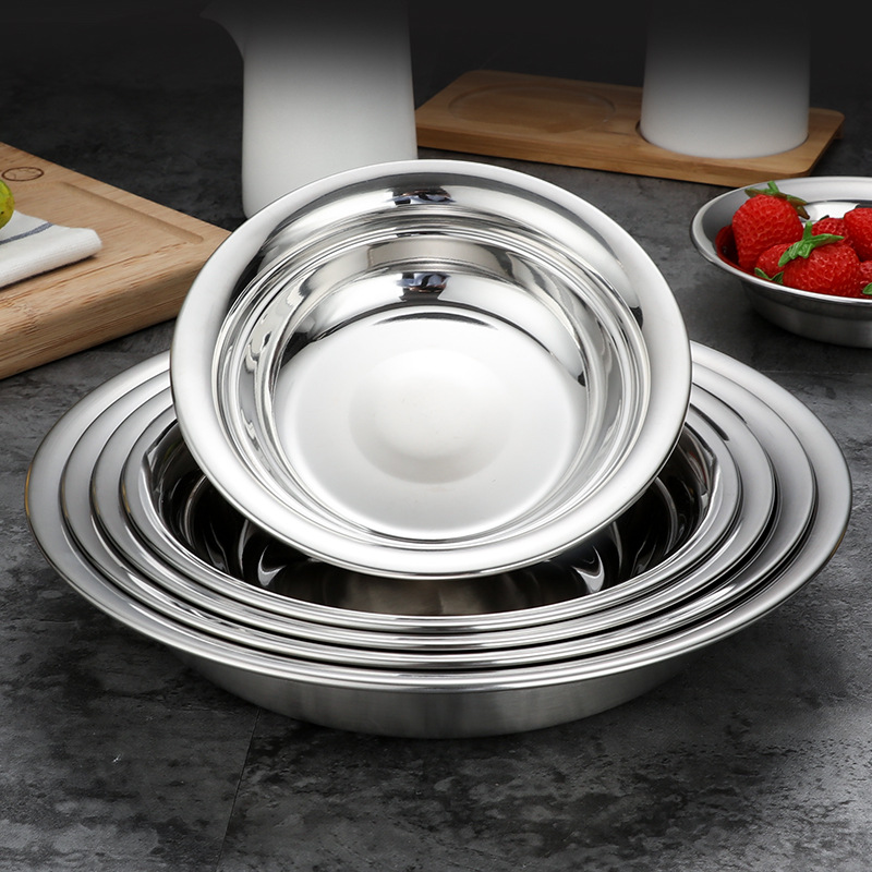 304 middagstallerkener i rustfritt stål serveringsfat pastaboller servise retter salat miksing matbeholder organiseringsbrett
