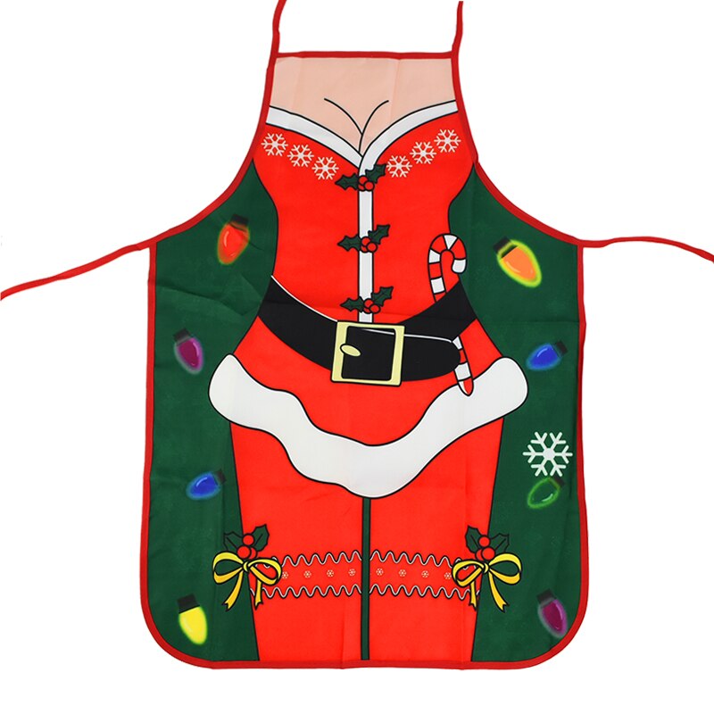 1PC boże narodzenie fartuch bez rękawów bawełniana pościel fartuchy kuchenne świąteczne dekoracje kobiety domowe gotowanie pieczenia talia śliniaczek fartuszek: N04