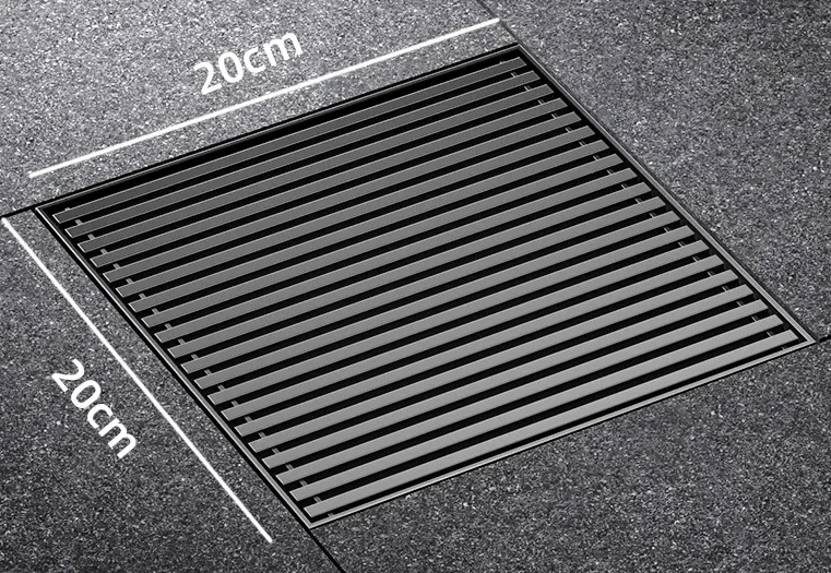 Large Floor Drain 304 Stainless Steel 12/15/20cm Square Linear Bathroom Floor Drains Outdoor Courtyard Large Diameter Drain: PURPLE