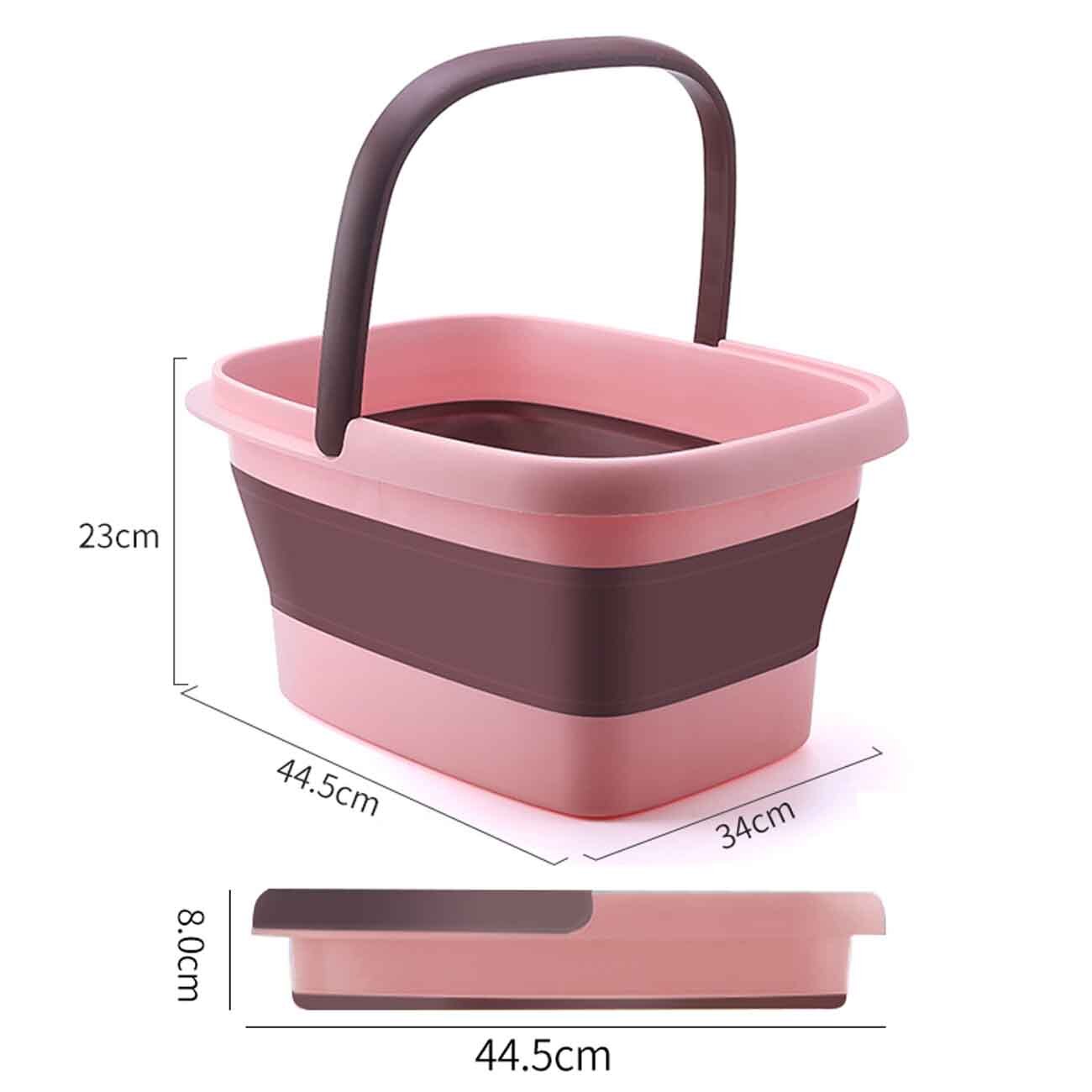 Grote Plastic Opvouwbare Emmer Voetenbad Emmer Badkamer Opvouwbare Voet Bad Wastafel Wasserette Emmers Draagbare Water Container: Roze