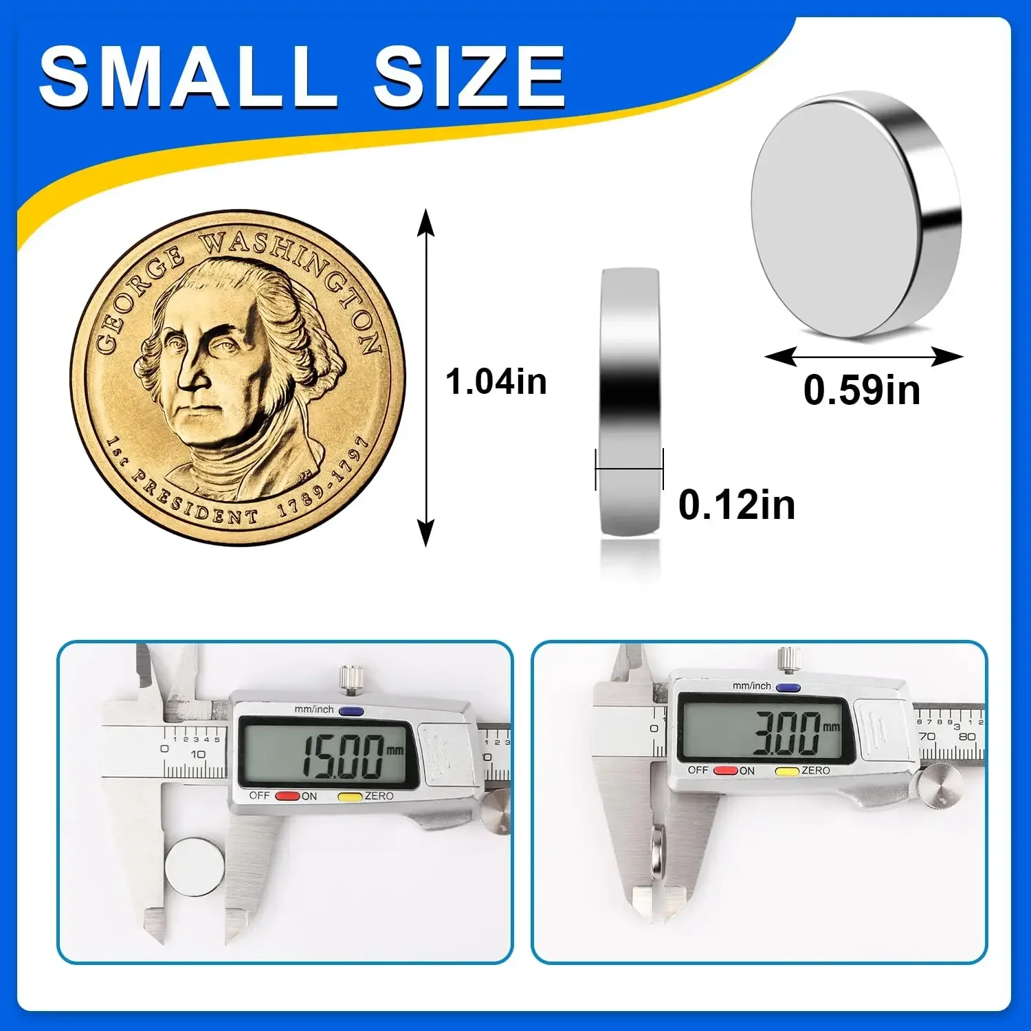 Krachtige magneten Supersterke ronde magneet Koelkastmagneet voor koelkast, doe-het-zelf, gebouw, wetenschappelijk, handwerk en kantoormagneten