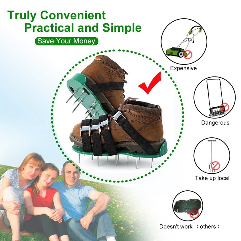 Spiked Shoes for Epoxy Floor Coating Installation 3/4-Inch Replacement Spikes, Adjustable 8 Straps Universal Size