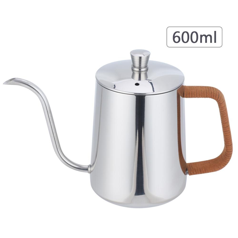 Wingjip Long Narrow Spout Coffee Pot Pour-Over Kettle Gooseneck Spout Drip Coffee Pot Perfect for Coffee Maker-600ml: Insulated  Silver