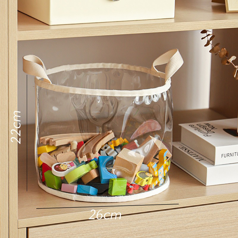 Lagerung Korb kinder Spielzeug Transparent Lagerung Eimer Große Kapazität Haushalt Tragbare Falten Buch Lagerung Box