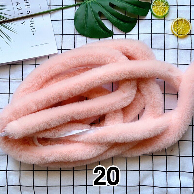 5M Verdikte Kunstmatige Konijnenbont Trim Kleding Accessoire Faux Fur Strips Voor Trui Jas Hood Hat Diy Pluizige Kledingstuk materialen: 20