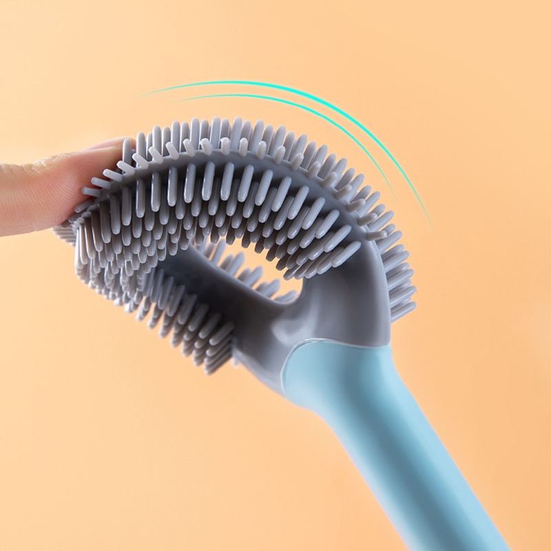 Siliconen Toiletborstel Wall Mounted Wc Borstel Badkamer Schoon Tool Twee Borstels Set Voor Badkamer Schoonmaken Kit Thuis Wc Accessoires