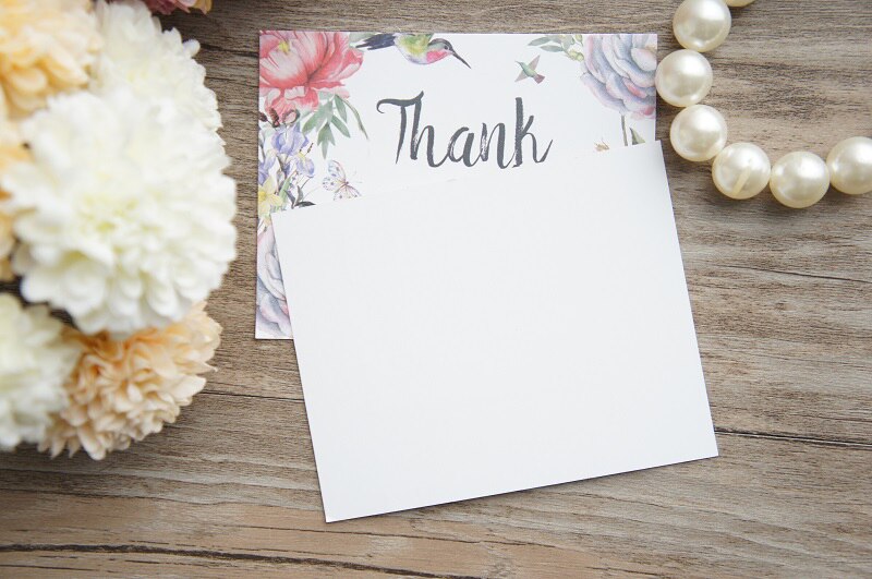 Multi-Gebruik 50 Stuks Mini Dank Je Kaart Vlinder Bloem Stijl Scrapbooking Party Uitnodigingskaarten Valentijn Kerst Scrapbooking