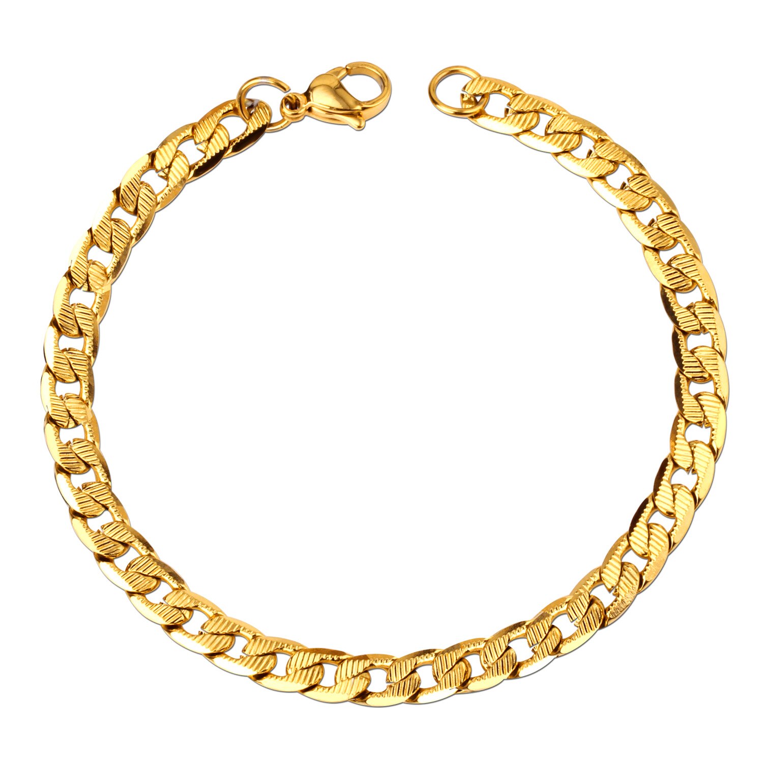 LUXUKISSKIDS Catene in Acciaio Inossidabile Braccialetti Dei Monili di Hiphop Lunghezza 22 centimetri di colore dell'oro aragosta Braccialetti per Le Donne Homme Femme Uomini: 4 oro