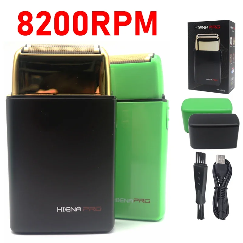 Afeitadora eléctrica para hombres, cuchillas de doble lámina de corte de 0mm, cabezal flotante de alta velocidad de 8200RPM, Ideal para barbería
