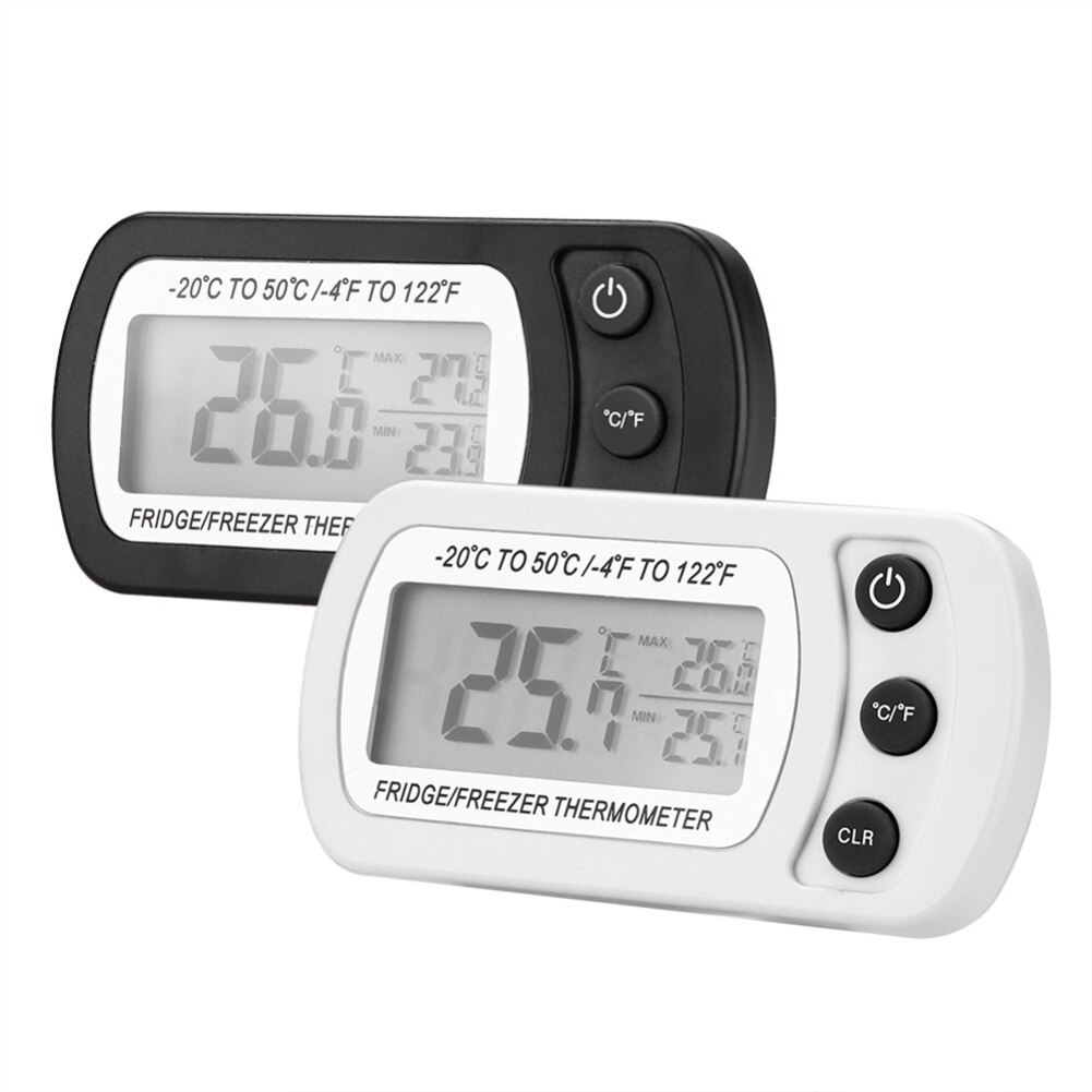 Waterproof LCD Digital Thermometer Refrigerator Freezer Temperature Humidity Sensor Meter Thermometer with Magnet Hook