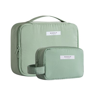 Travel Cosmetic Bag Beautician Make up Bag Quick Makeup Bag Purse Toiletry Bag Organizer Pink Makeup Pouch Waterproof Handbag: green2 pcs