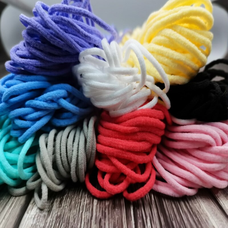 Banda elástica de colores para Costura de mascarillas, cordón elástico de Goma de 3mm, accesorios para manualidades
