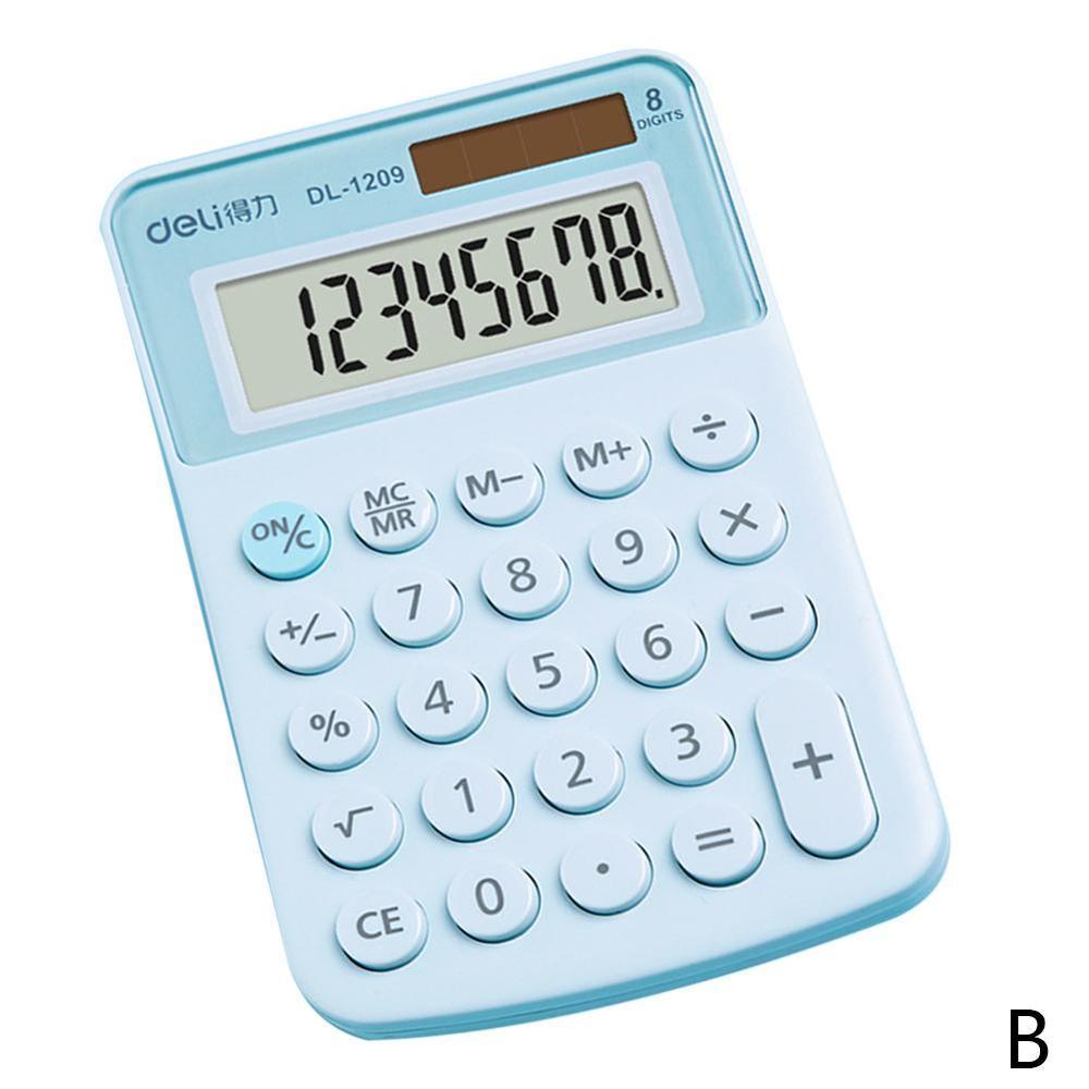 Calculatrice numérique Portable Kawaii Mini calculatrice taille de poche 8 affichage dessin animé mignon porte-clés calculatrice fournitures de bureau: Bleu ciel