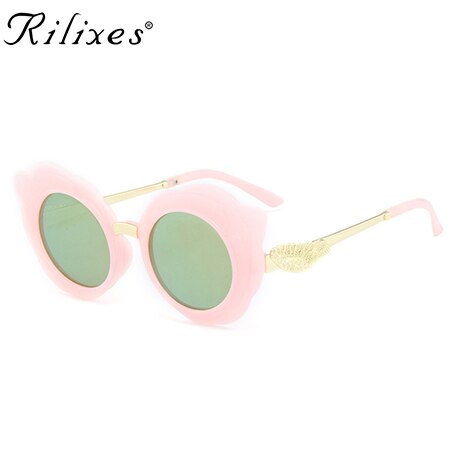 WANMEI. DS ronde mooie kids zonnebril meisjes mode goggle beschermende zonnebril kinderen Eyewear roze kleur: 75-4
