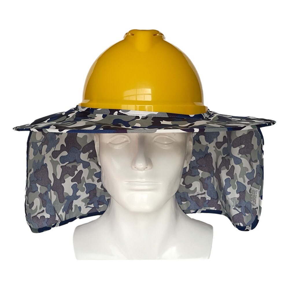 Sombrilla fluorescente para construcción al aire libre, sombrero duro de seguridad, protección para el cuello, cascos de protección: Camouflage blue