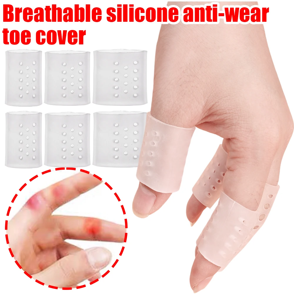 5pairs Toe Protective Covers Double Opening Breathable Silicone Toe Caps Soften Calluses and Corns Transparent Foot Care Tools