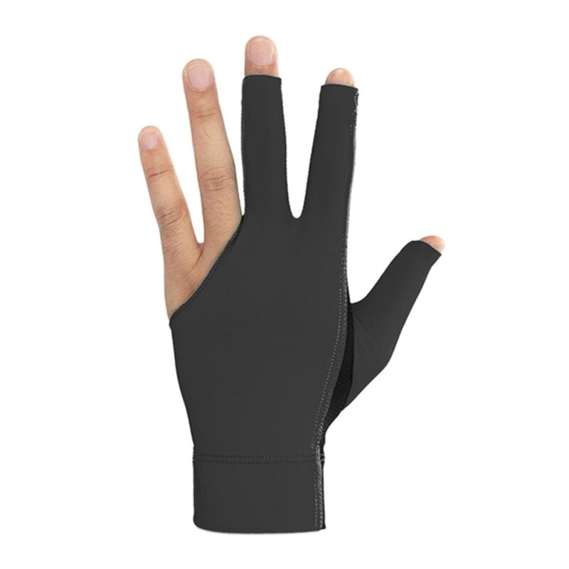 1Pc Biljart Drie Vinger Handschoenen Lycra Anti Skid Snooker Biljart Cue Handschoen Zwembad Linkerhand Hoge Elasticiteit Voor Unisex