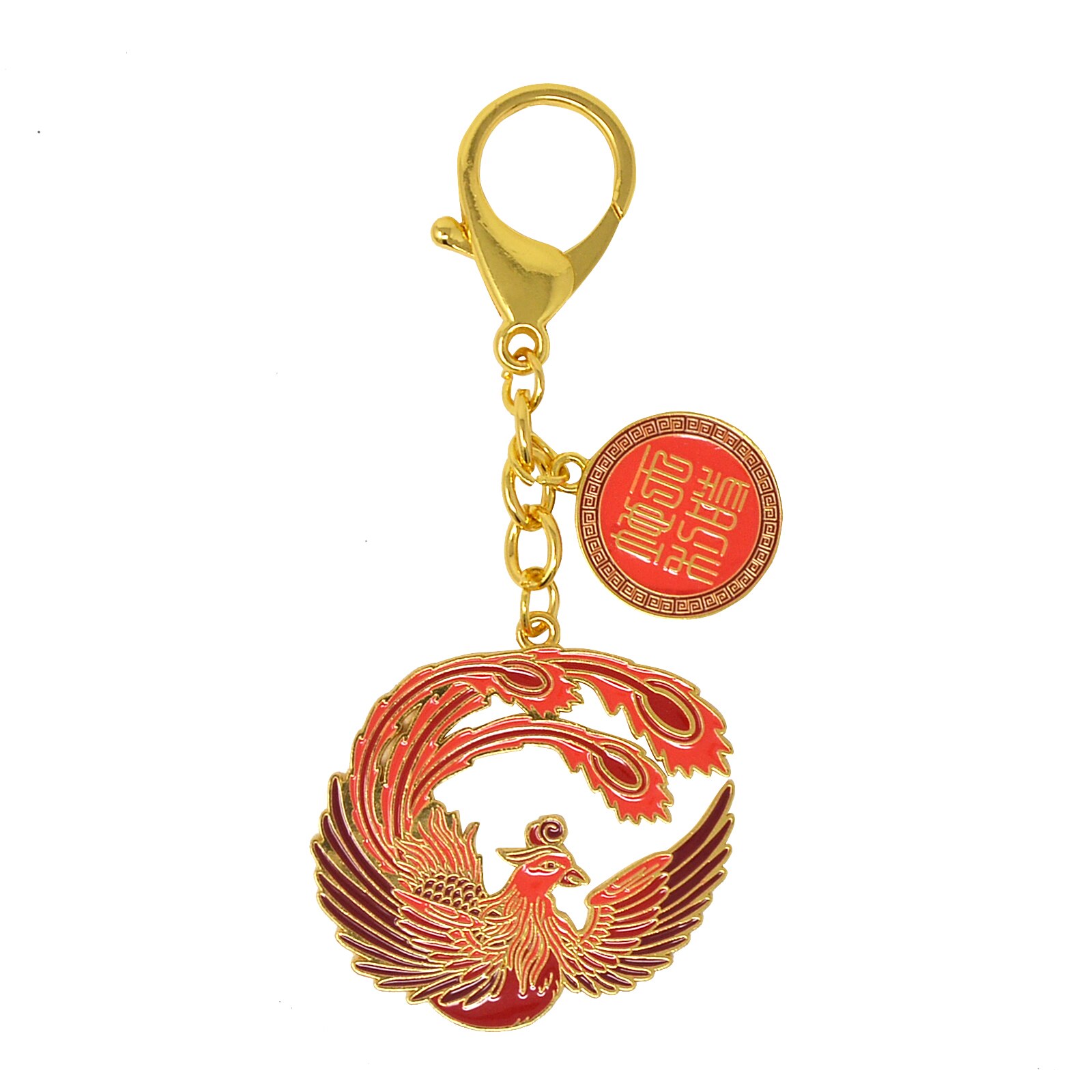 Feng Shui Suzaku Rosefinch Crimson Phoenix Lunar Mansion Sleutelhanger W4311