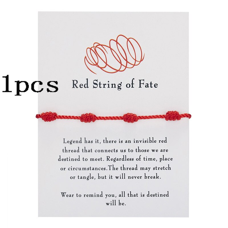 J.Cam Red Cord Bracelet - Lucky Amulet Protection Knitted Rope Bracelet For Men Women - Adjustable