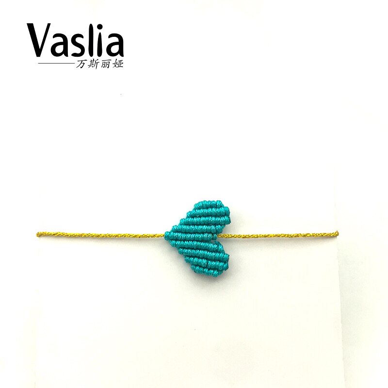 VISALIA-pulsera trenzada con forma de corazón para mujer, de la suerte arcoíris brazalete con, hilo simple de , joyería hecha a mano, el mejor de verano: Kong Lu