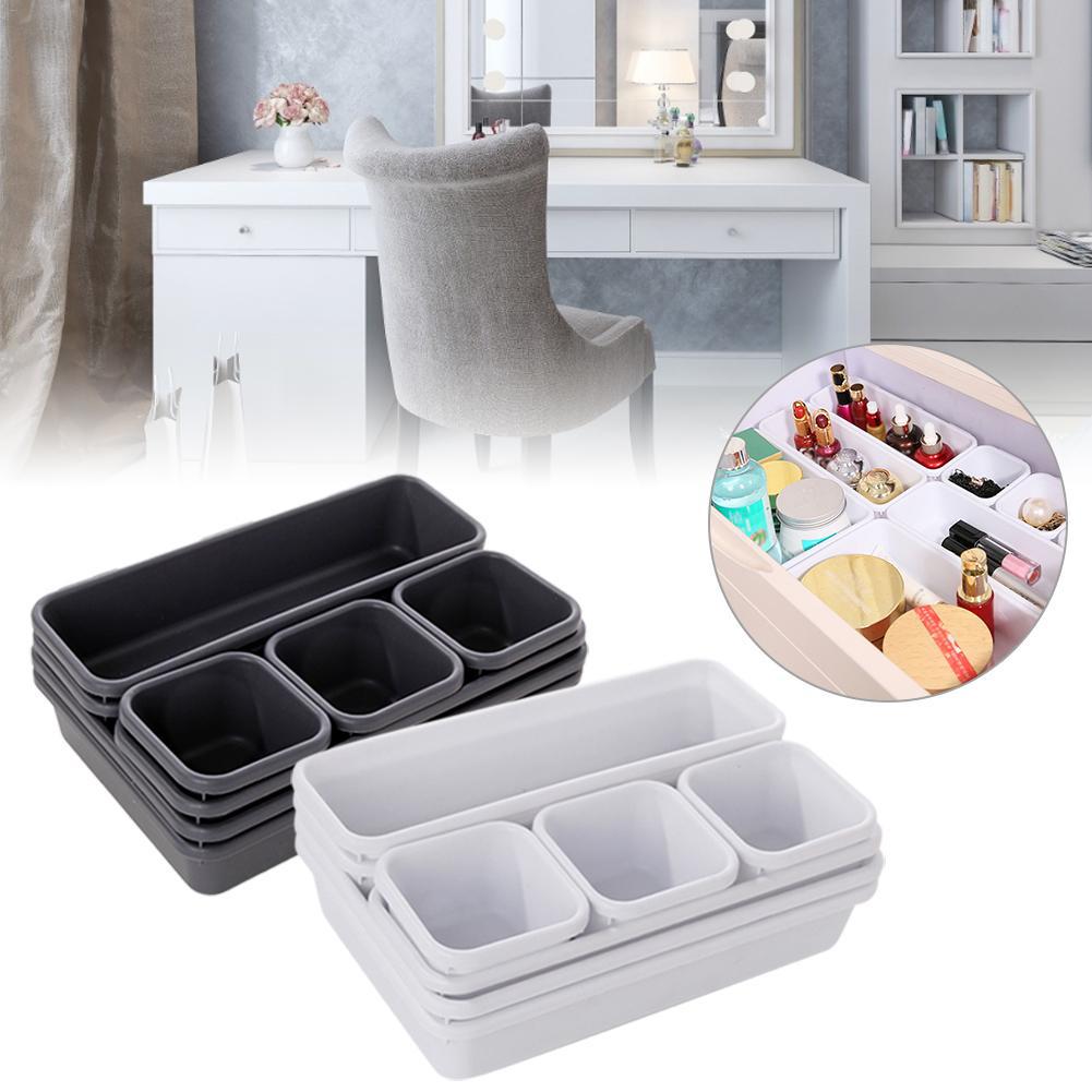 8Pcs Home Drawer Storage Tray Box Office Desk Closet Jewelry Makeup Organizer Suitable for makeup drawer, bathroom drawer office