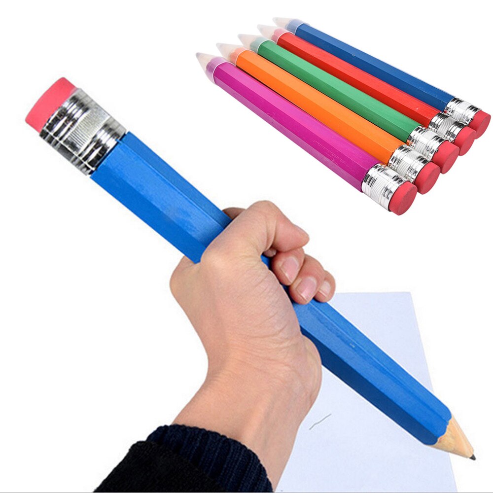 Lápiz grande de madera colorida hecho a mano de 35cm, marcador de pintura, material escolar y de oficina, de papelería para estudiantes 1 unidad