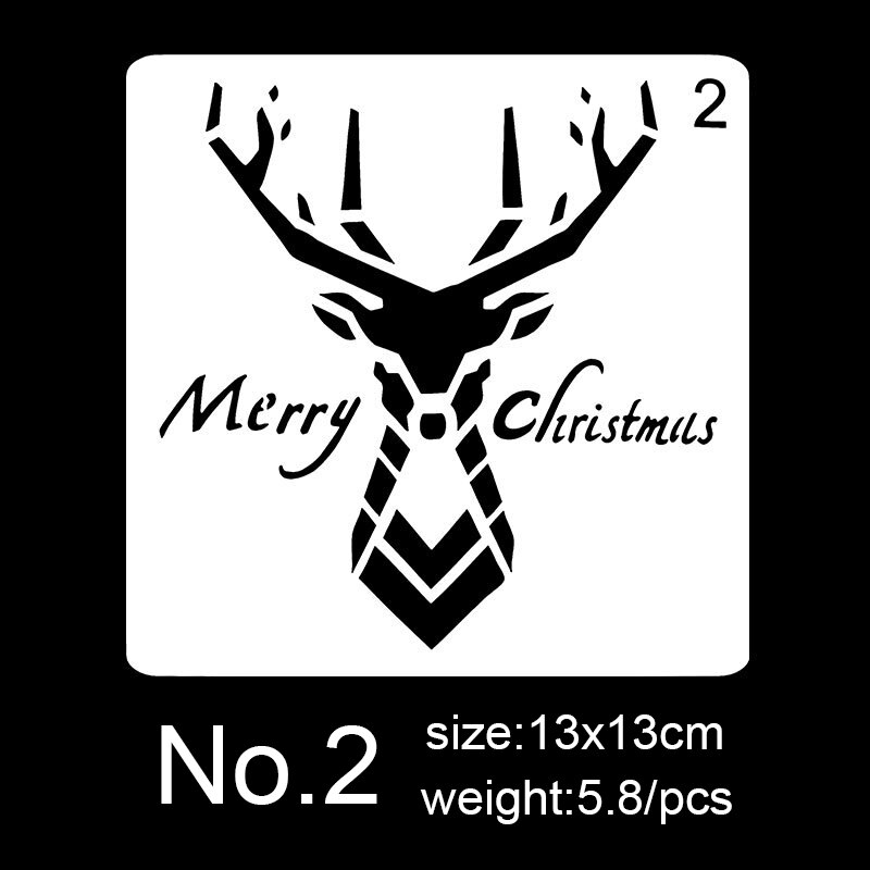 Merry Christma Drawing Template Theme Drawing Board Painted Christmas Tree Elk Children's Educational Tools 12 Kinds Style: NO.2