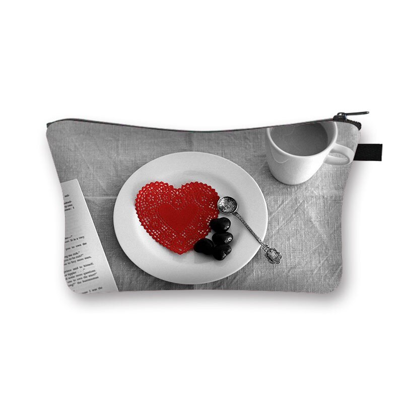 Czerwona i czarna seria kosmetyczka damskie szpilki wzór kosmetyczka o dużej pojemności torba na parasol Rose Make up Cases: shzbredrain17