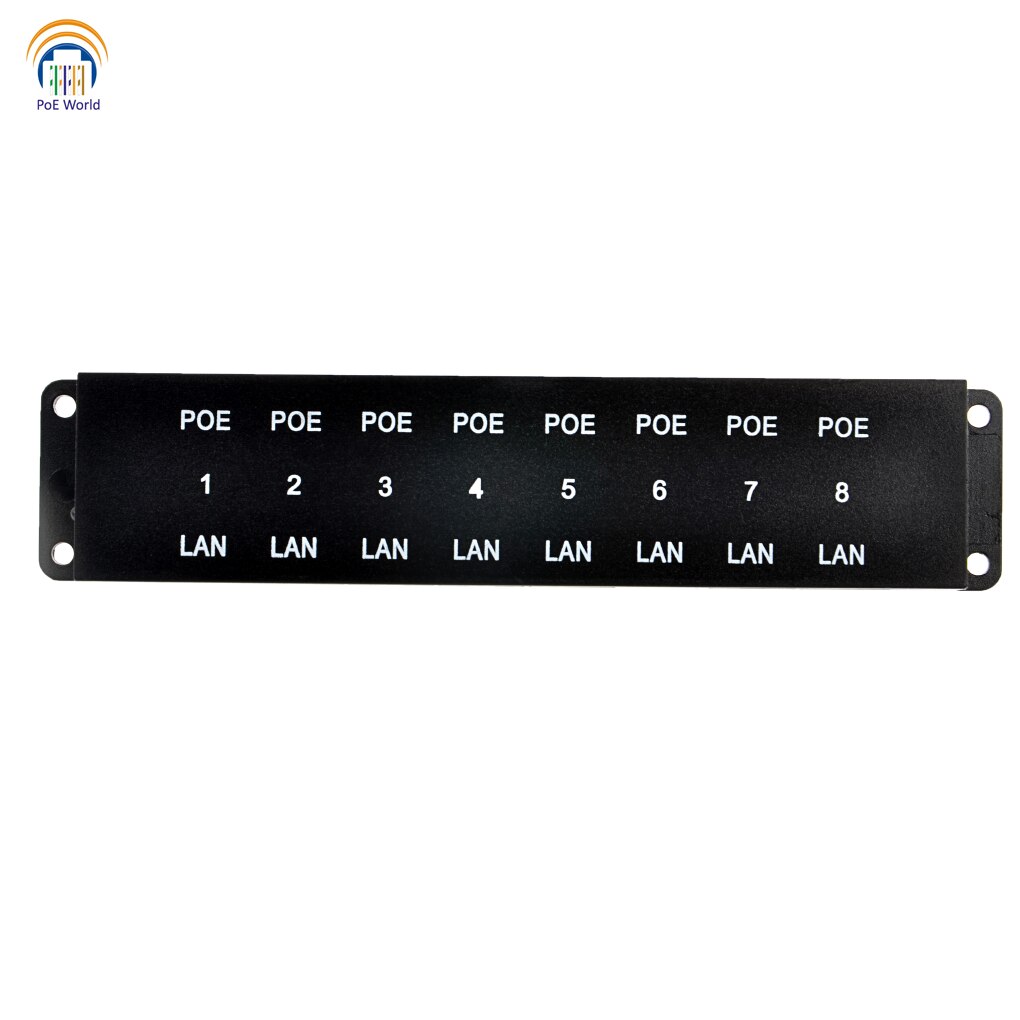 PoE Patch Panel 8 port Ethernet Passive POE injector for CCTV cameras with 1.25A 48 Volt 60 Watt power adapter