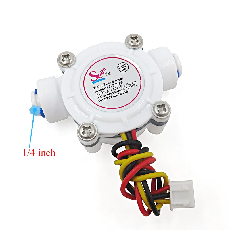 water flow sensor DN8 ND10 0.3-10L/minPE pipe water flow meter 0.3-6L/MIN water dispenser G1/4 inch G3/8inch flowmeter: S402B