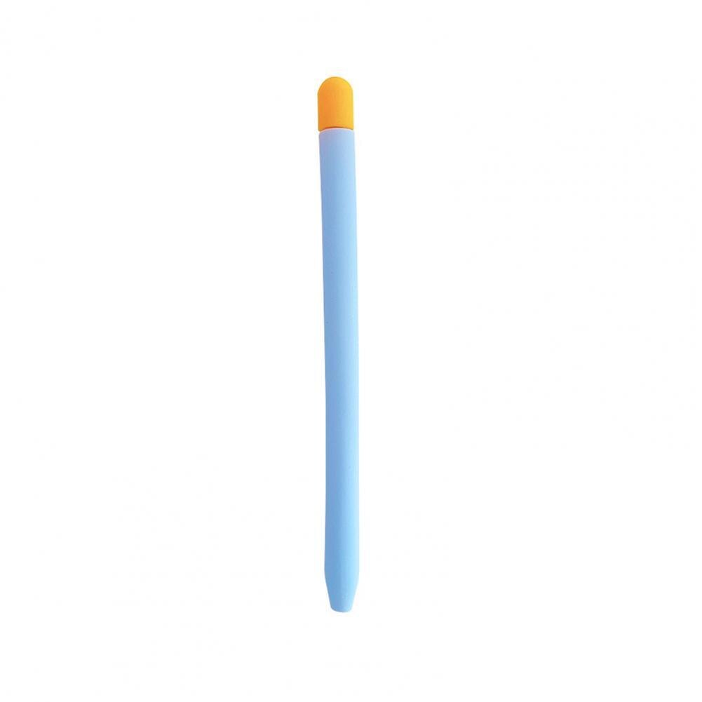 Étui de protection du stylet pour tablette Apple Pencil 2, en Silicone, antidérapant, de couleur assortie, avec capuchon de stylo: Bleu