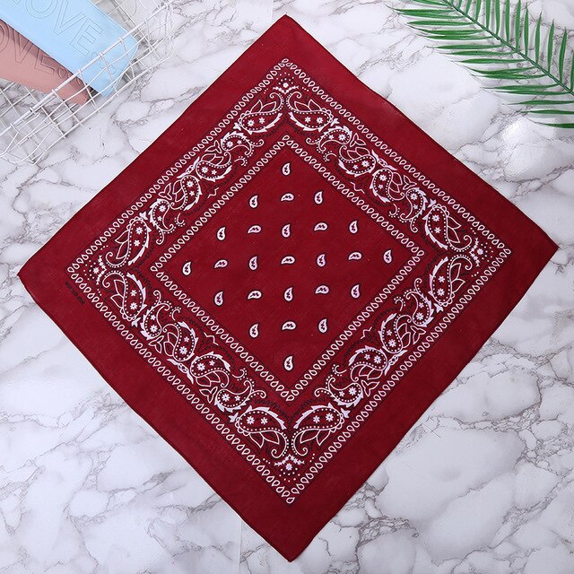 Oranje Bandana Mode Hoofddeksels Haarband Sjaal Pols Wraps Vierkante Sjaals Afdrukken Zakdoek Haaraccessoires Voor Vrouwen T3: 1pcs Burgundy